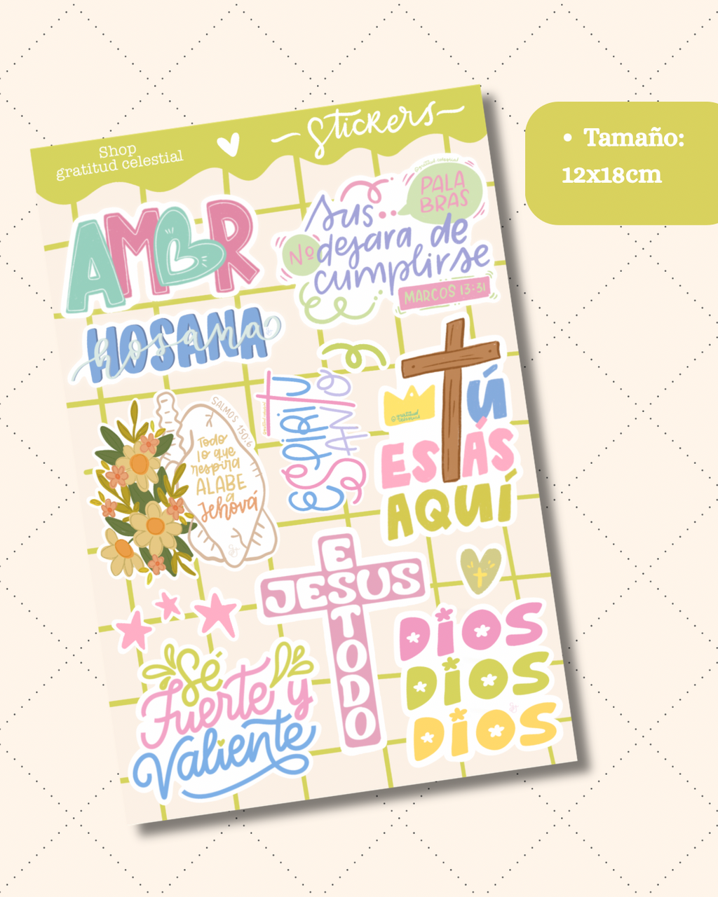 Plancha de stickers - vinilo - 18x12cm