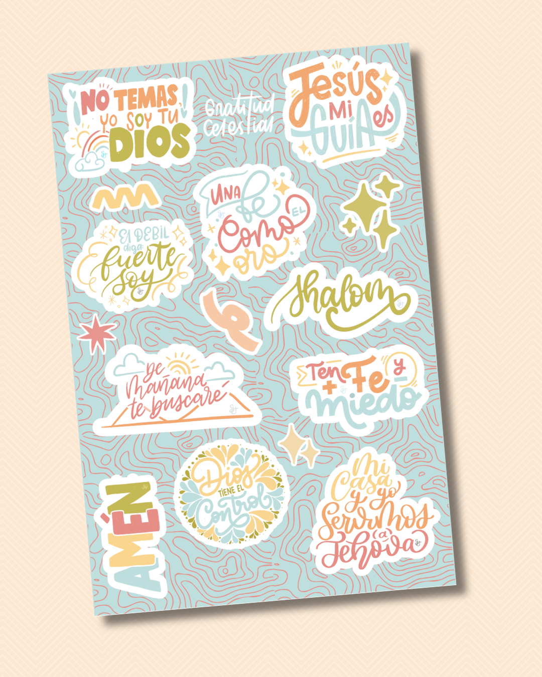 Plancha de stickers - vinilo - 18x12cm