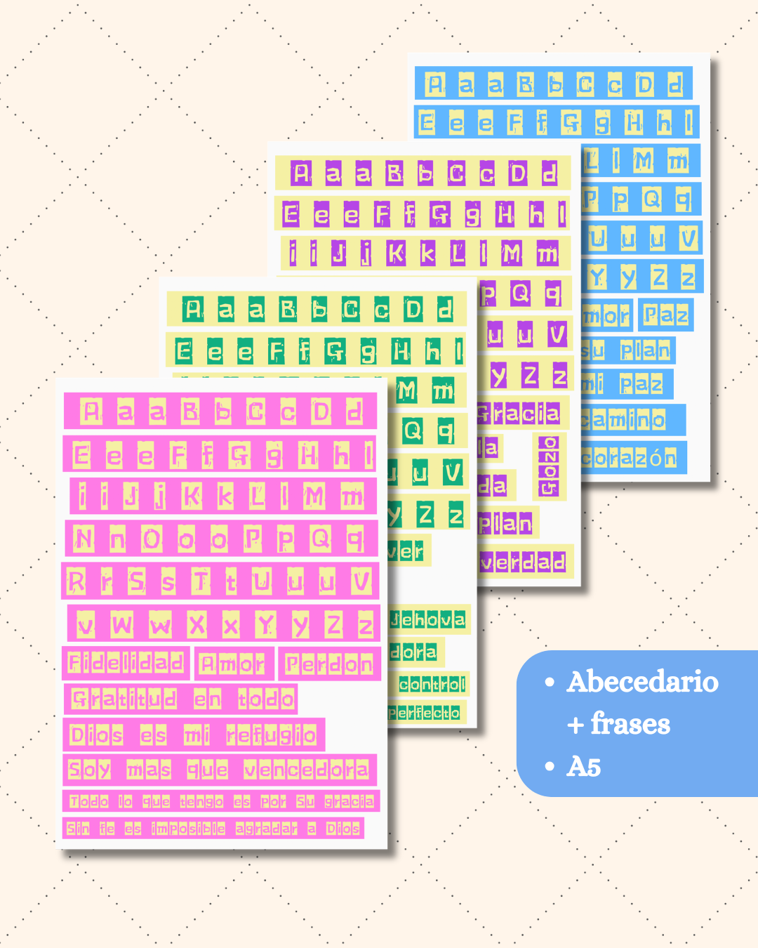 Abecedario Cuadrado + Frases A5