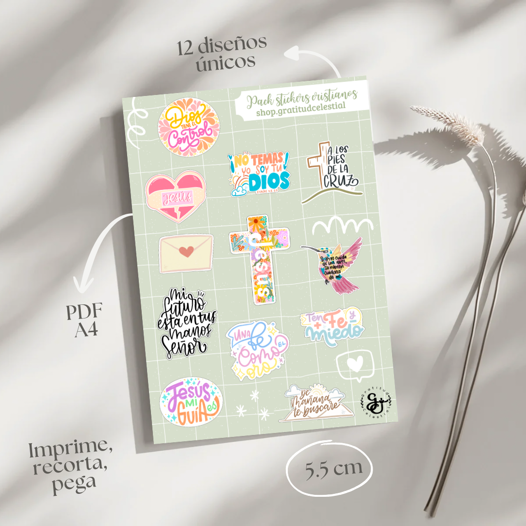 Sheet de 12 stickers digital (pdf) #1