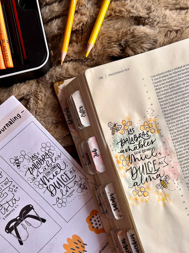 24 Plantillas con ilustraciones imprimible para biblias de apuntes